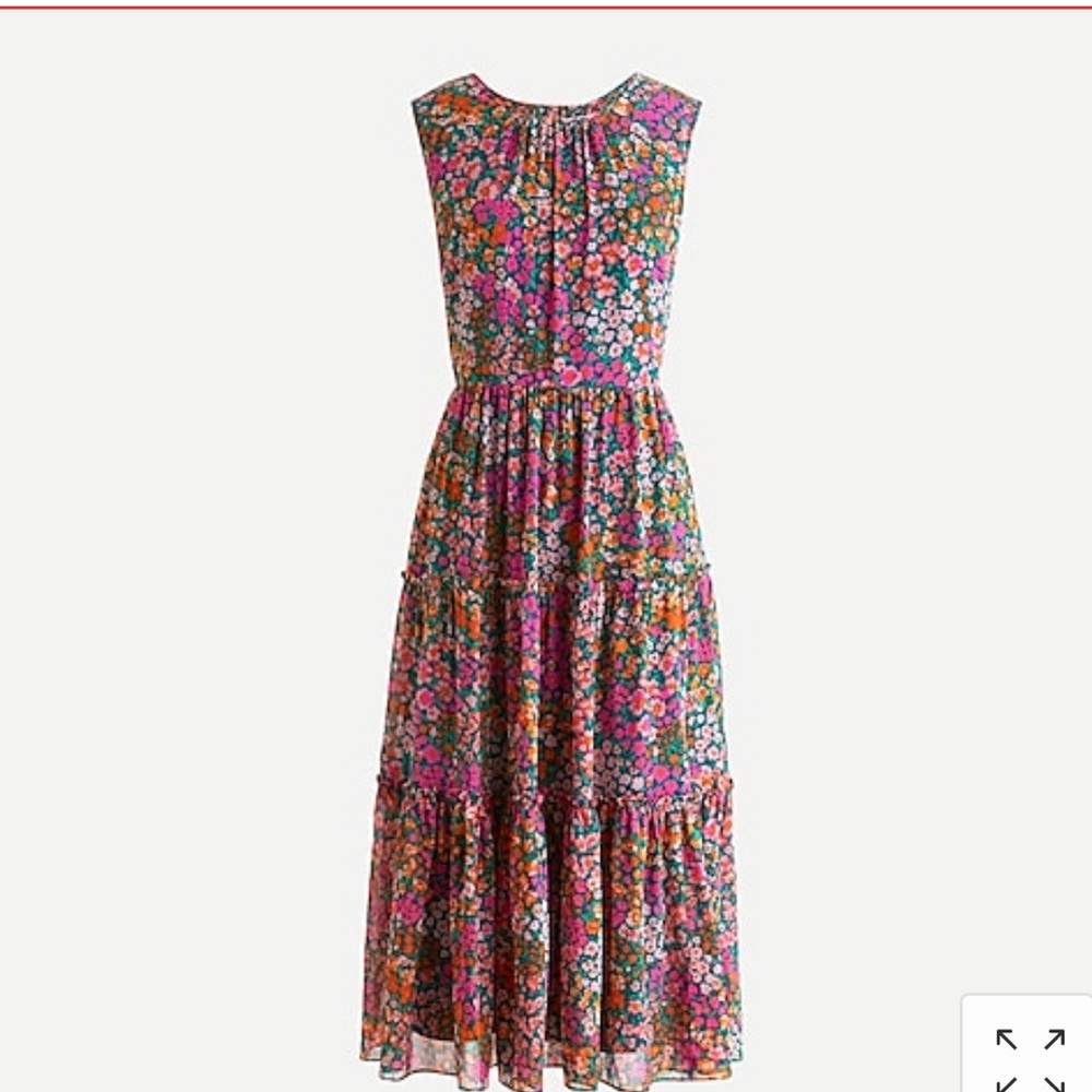 Jcrew Tiered midi dress in micro meadow print NWT